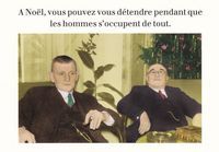 Carte humour Noël de Cath Tate - Les hommes s'occupent de tout ... - 10.5x15 cm
